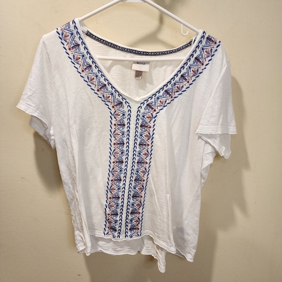 KNOX ROSE white Embroidered boho blouse size L - Picture 2 of 13